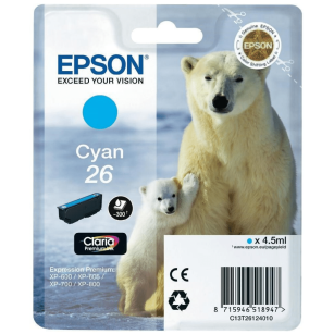 EOL Epson oryginalny tusz 26 T2612 C13T26124012 cyan