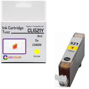 Tusz do CANON CLI521Y 2936B001 Yellow 100 % nowy zamiennik