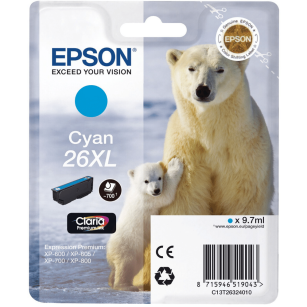 Epson oryginalny tusz 26XL T2632 C13T26324012 cyan