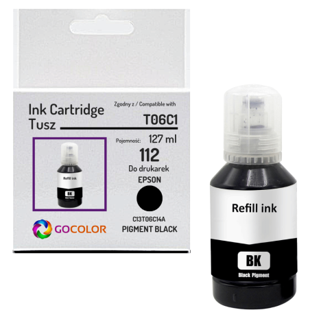 Tusz do EPSON 112 T06C1 C13T06C14A EcoTank L11160 L15150 ITS L6550 Pigment Black 127 ml.