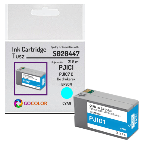 Tusz do EPSON PJIC1 S020447 PJIC7C PP-100 PP-50 Cyan Zamiennik 31.5 ml