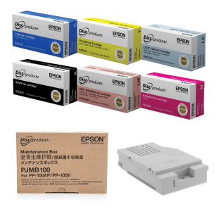 Epson oryginalny tusz PJIC1 PJIC2 PJIC3 PJIC4 PJIC5 PJIC6 6-pak + pojemnik na tusz PJMB100