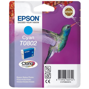 Epson oryginalny tusz T0802 C13T08024011 cyan