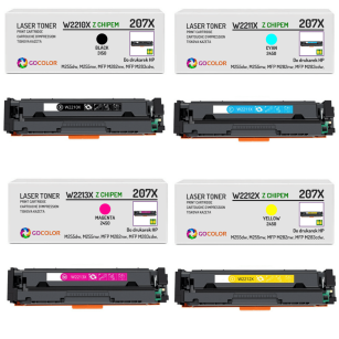 4 x toner do HP W2210X W2211X W2212X W2213X 207X z CHIPEM zamiennik 3.15K/2.45K