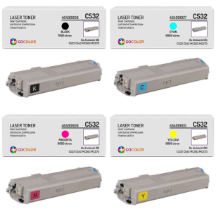 4 X Toner do OKI C532 C542 MC563 MC573 46490608 46490607 46490606 46490605 zamiennik