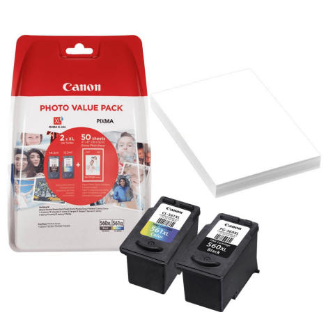 Canon oryginalny tusz PG560XL CL561XL + papier 3712C004 2-pak