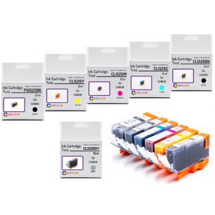 Tusz do CANON PGI525 CLI526 6-pak black pigment / black / cyan / magenta / yellow zamiennik Multibox