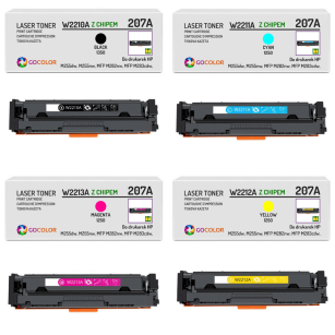 4 x toner do HP W2210A W2211A W2212A W2213A 207A z CHIPEM zamiennik 1.35K/1.25K