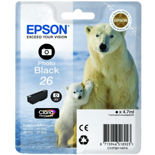 Epson oryginalny tusz 26 T2611 C13T26114012 photo black