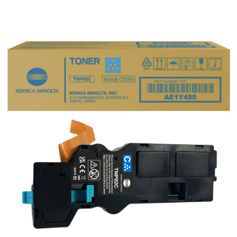 Konica Minolta oryginalny toner TNP92C AE1Y450 BIZHUB C3120i cyan 4.0K